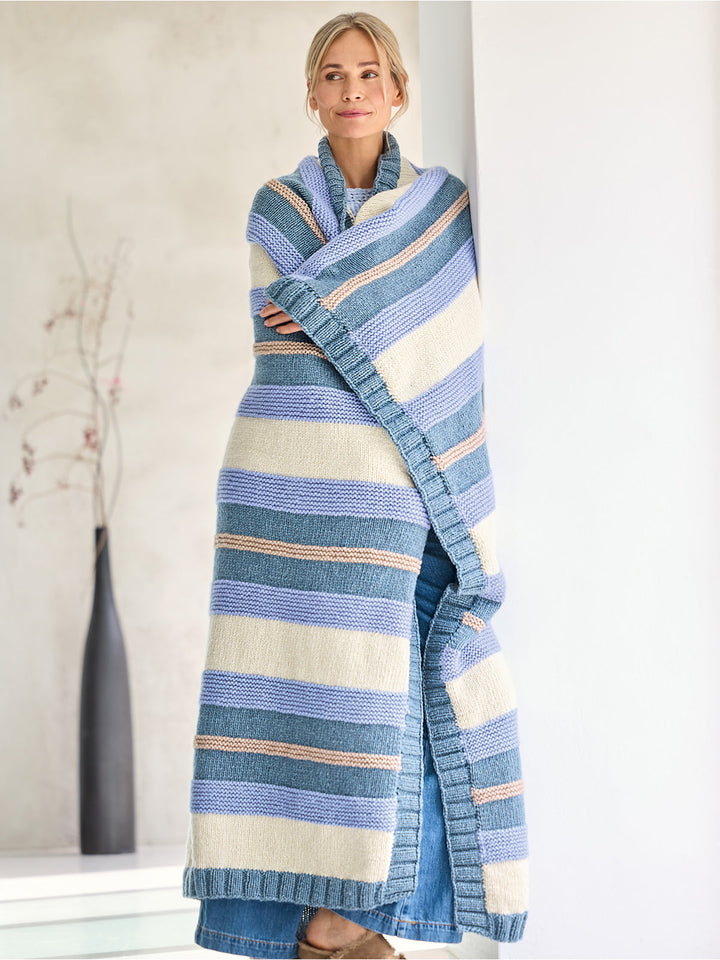 Strickpaket Alta Moda Cashmere 16 Decke mit Streifen