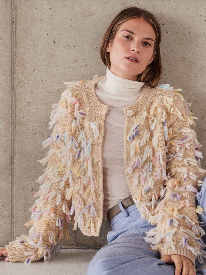 Strickpaket Brigitte No. 2 Cassata Jacke mit Fransen