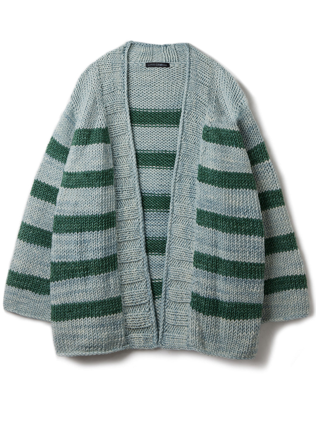Strickpaket Vintage Superchunky Top-down Streifenjacke