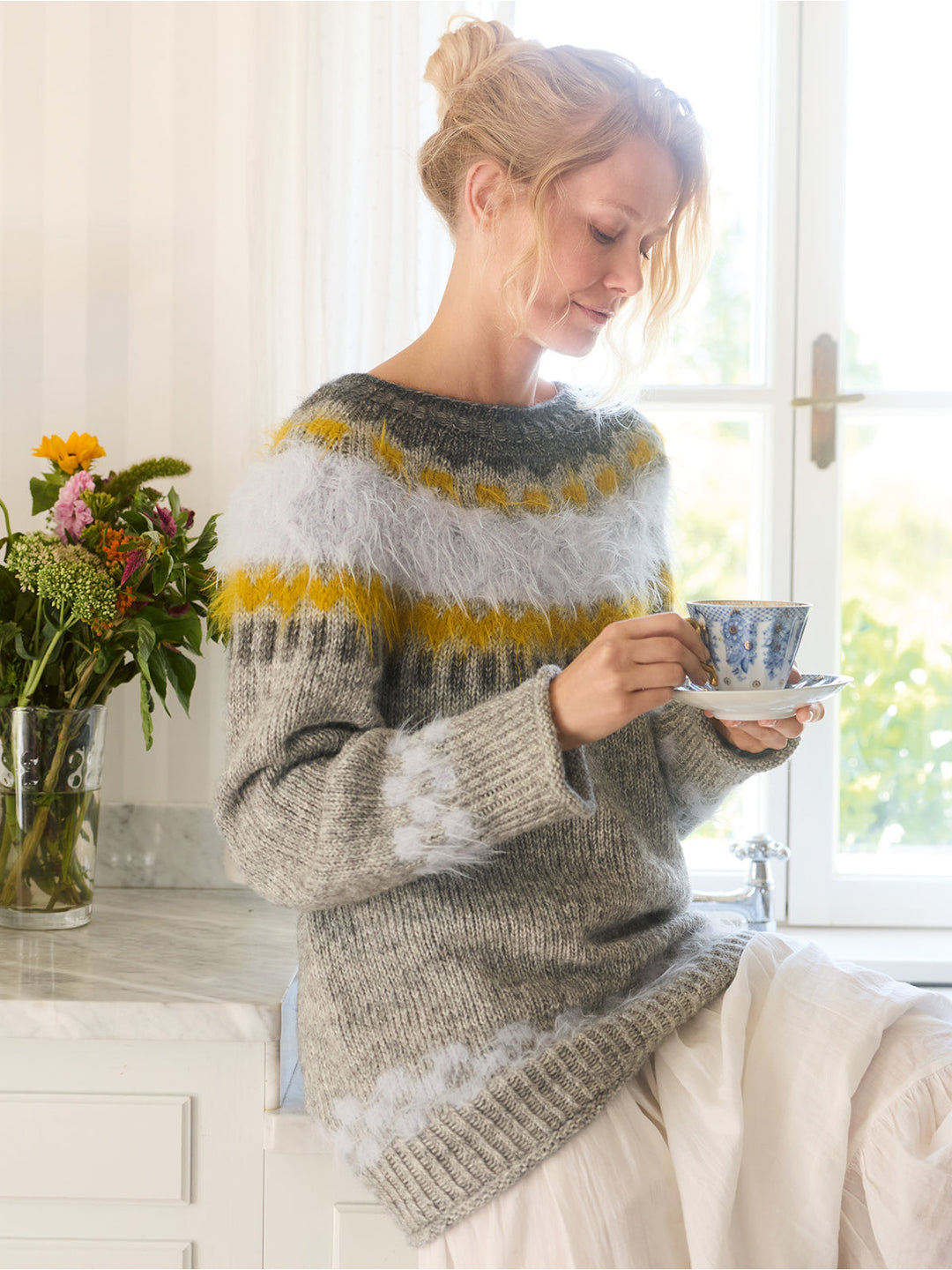 Strickpaket Natural Alpaca Pelo &amp; Basta Rundpassenpullover