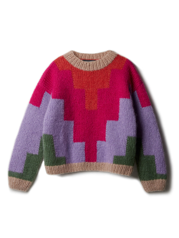 Strickpaket Mohair Di Gio Pullover im geometrischen Design