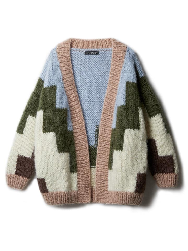 Strickpaket Mohair Di Gio Jacke im geometrischen Design
