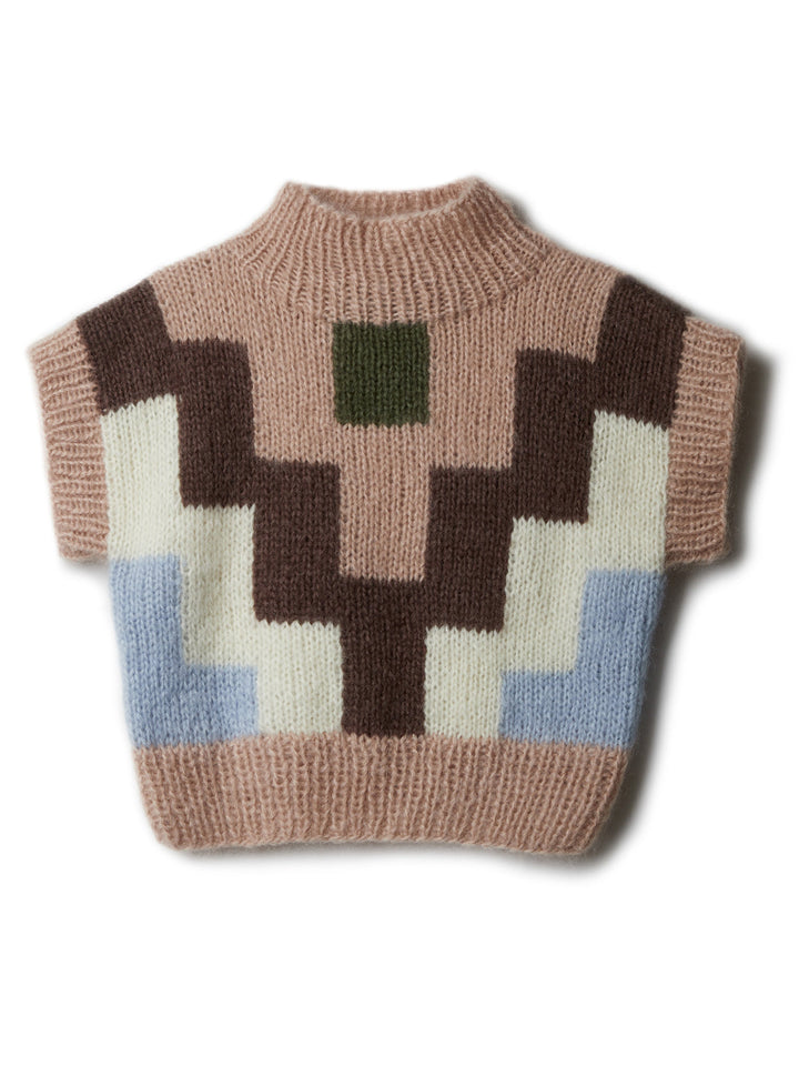 Strickpaket Mohair Di Gio Pullunder im geometrischen Design