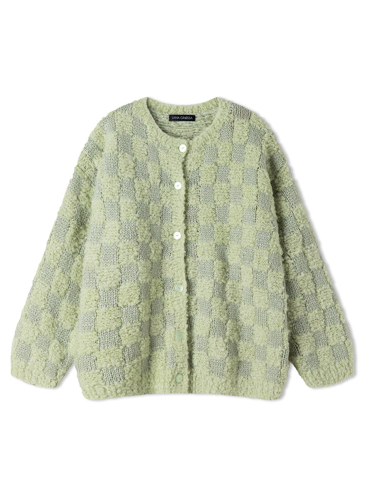 Strickpaket Orsetto Lucida Schachbrett-Jacke