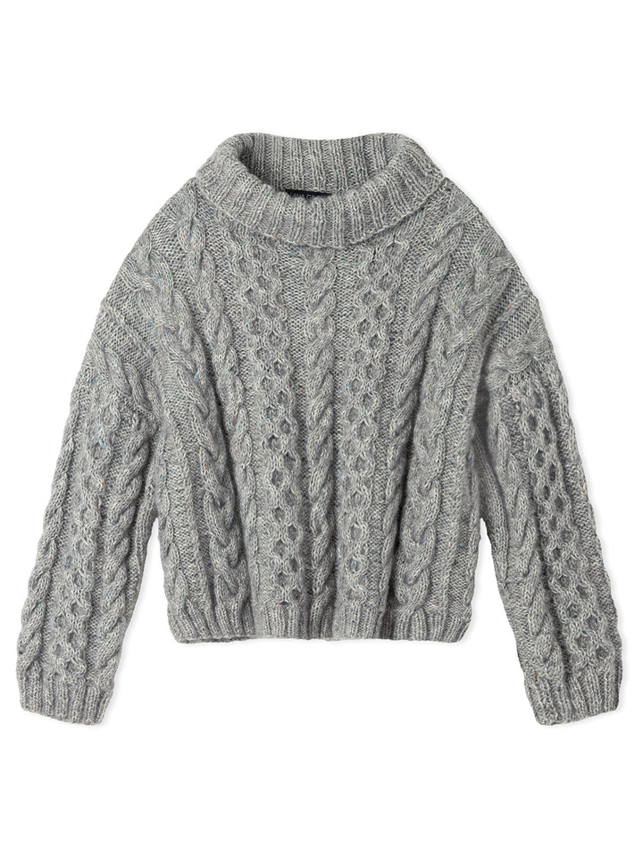 Strickpaket Natural Alpaca Pelo &amp; Natural Superkid Tweed Rollkragenpullover
