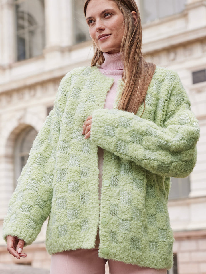 Strickpaket Orsetto Lucida Schachbrett-Jacke