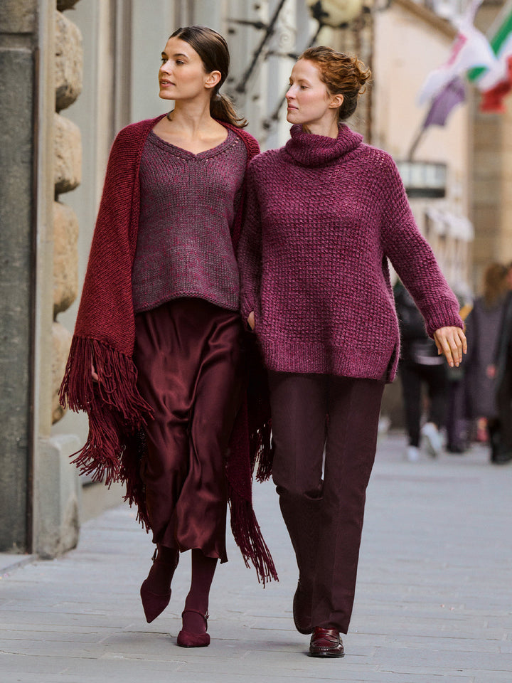 Strickpaket Winter Softness Silkhair V-Ausschnitt-Pullover