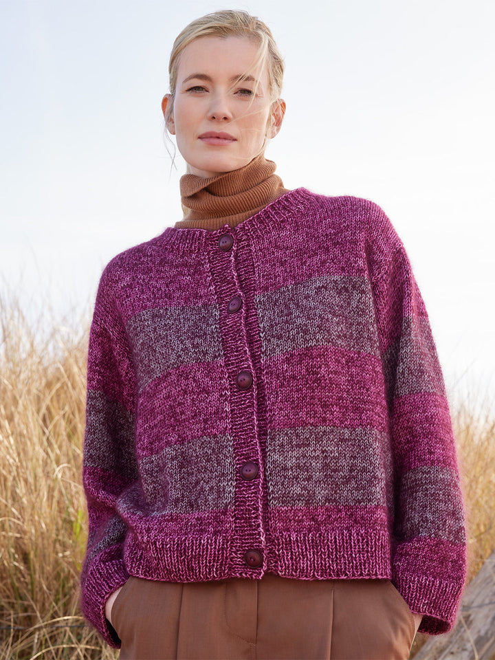 Strickpaket Cool Wool Vintage Silkhair Streifenjacke