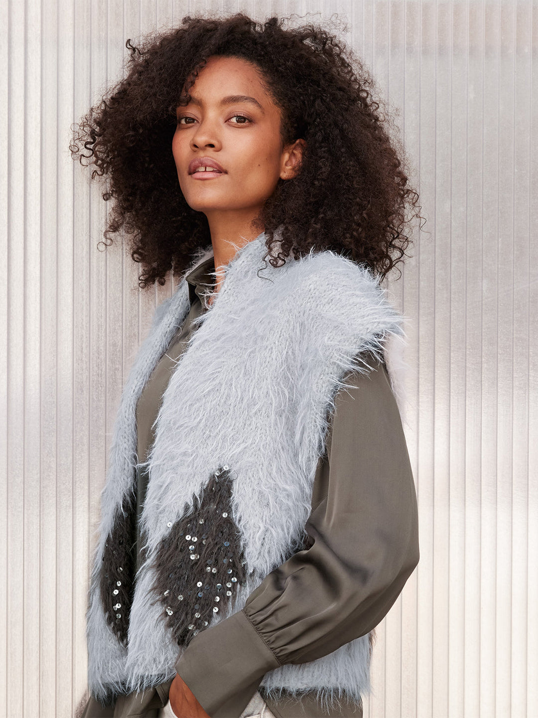 Strickpaket Ecopuno Basta Cosmo Weste mit Karos