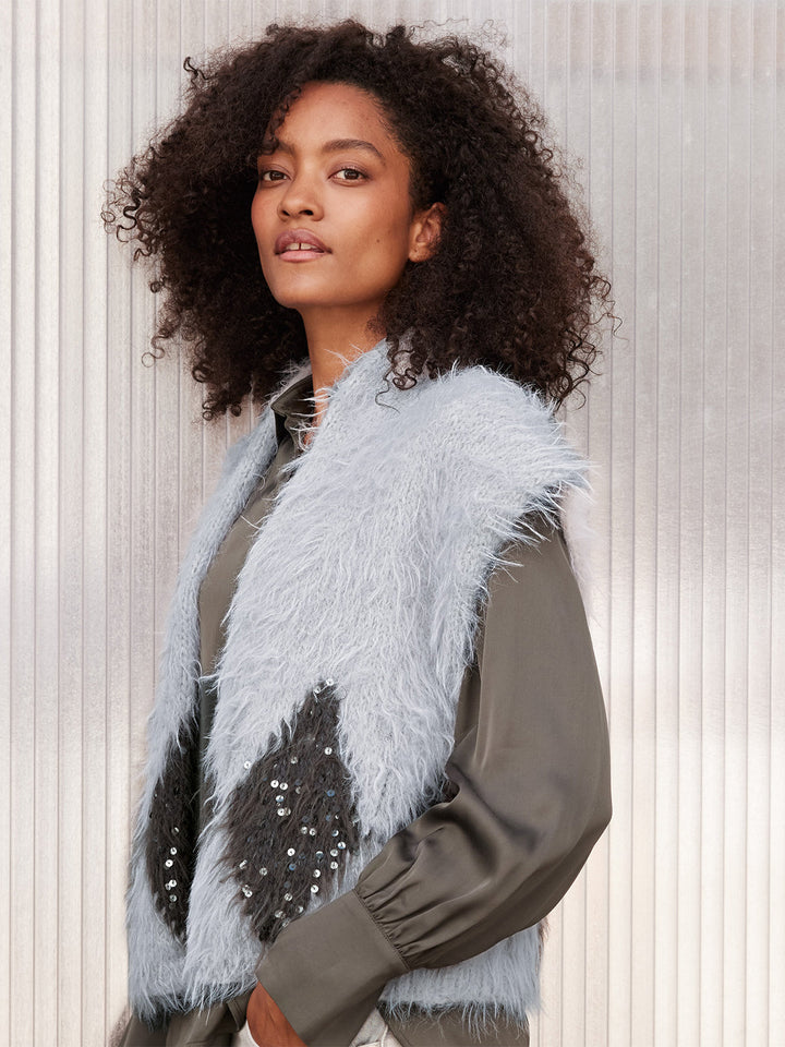 Strickpaket Ecopuno Basta Cosmo Weste mit Karos