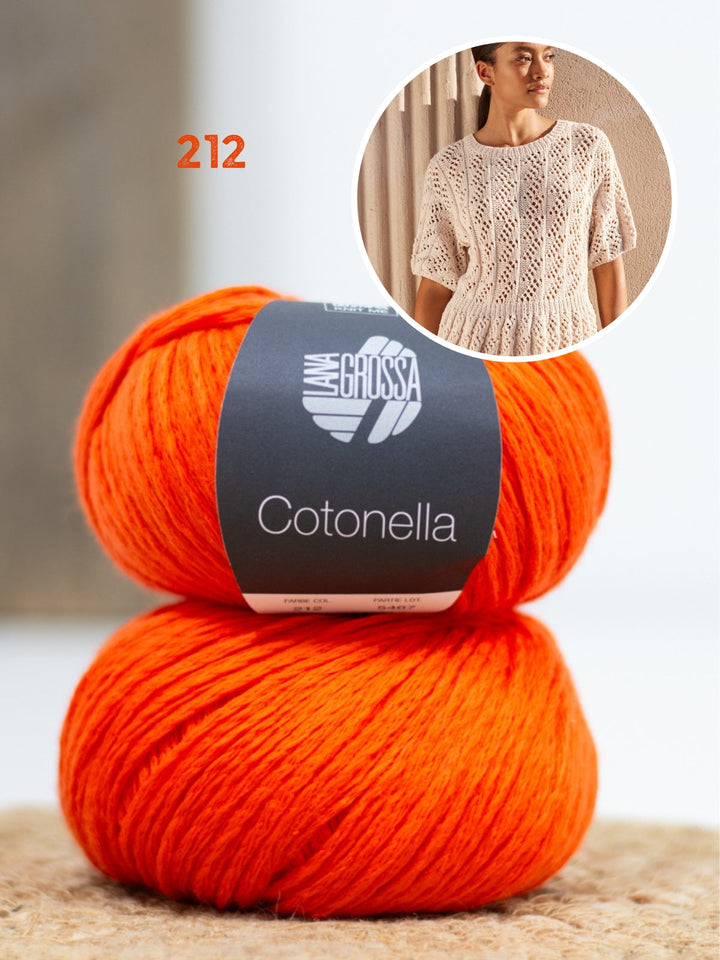 Strickpaket Cotonella Shirt im Ajourmuster