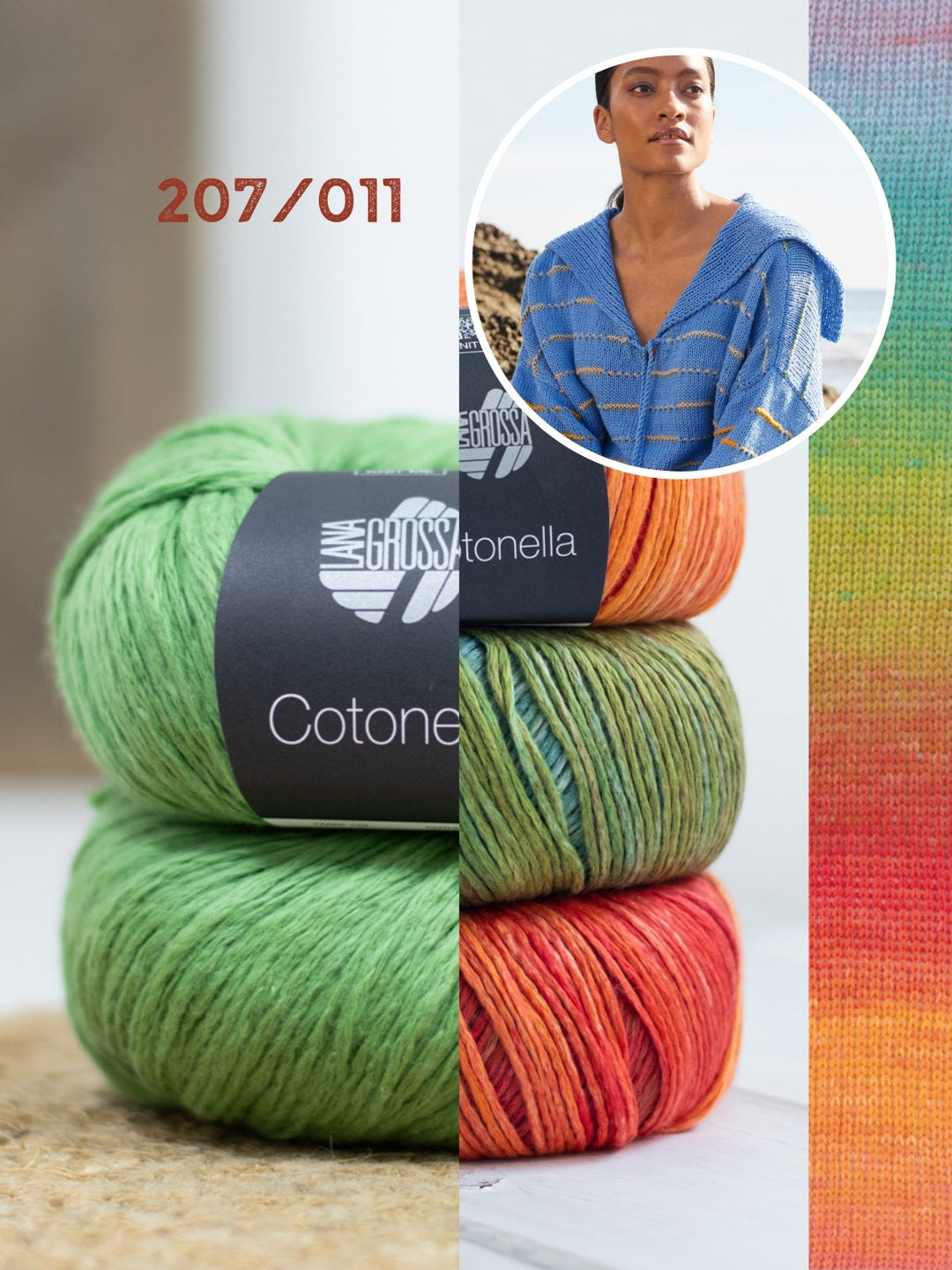 Strickpaket Cotonella Pullover mit Streifen