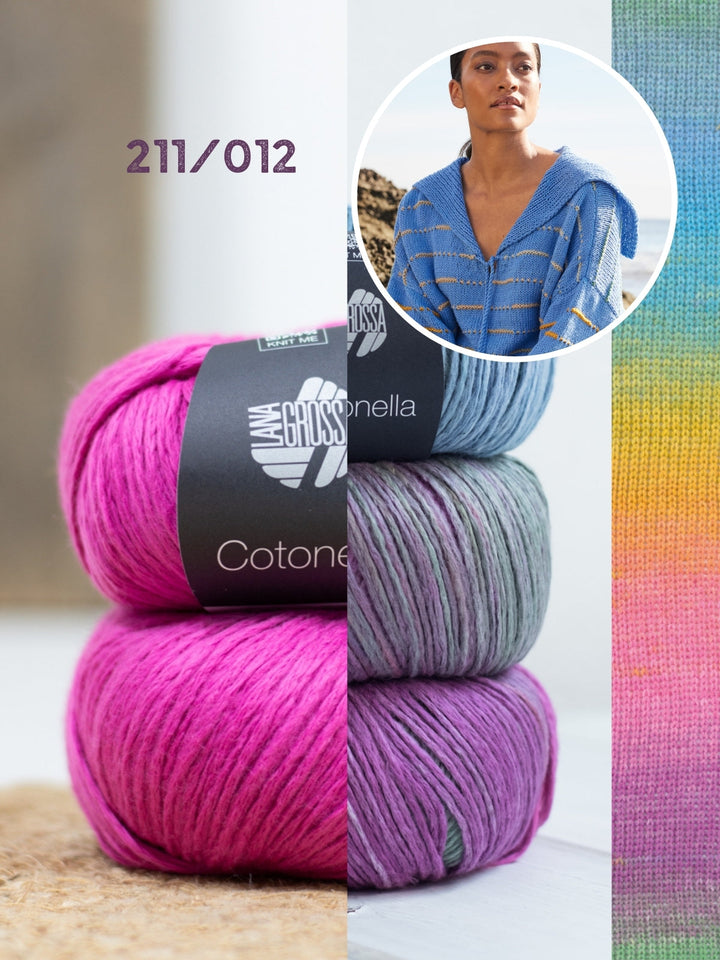 Strickpaket Cotonella Pullover mit Streifen
