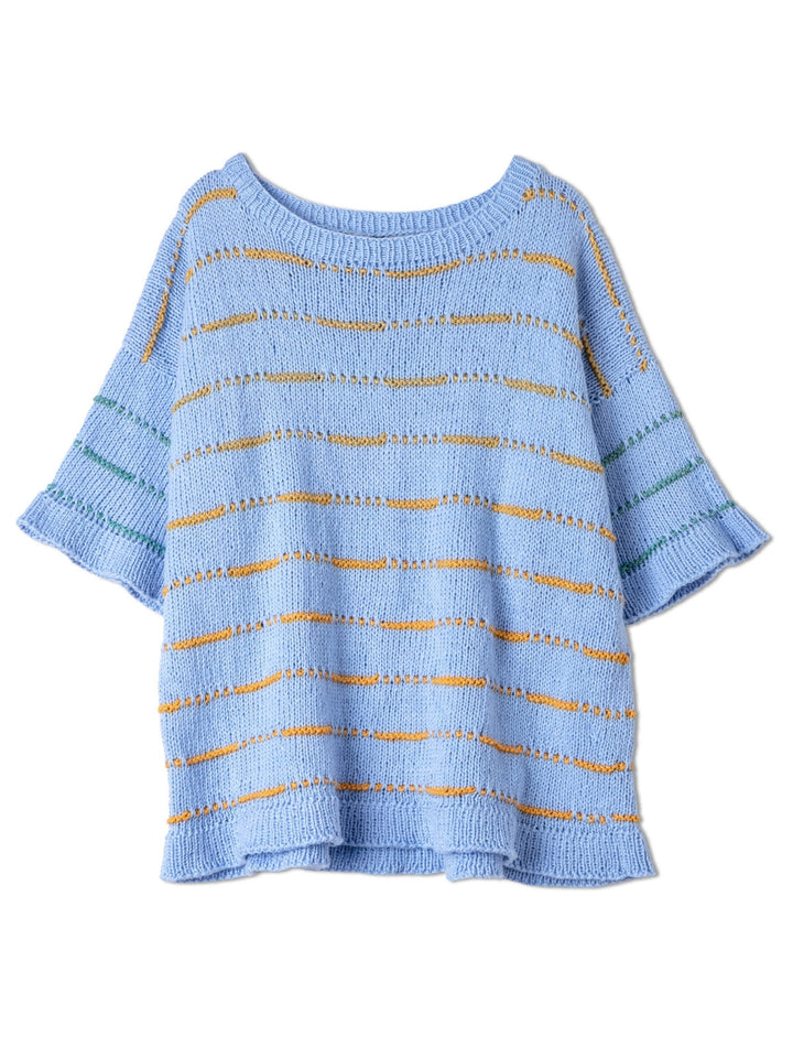 Strickpaket Cotonella Shirt mit Streifen Top Down