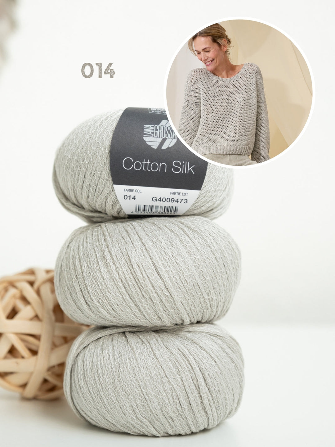Strickpaket Cotton Silk Pullover mit Strukturmuster
