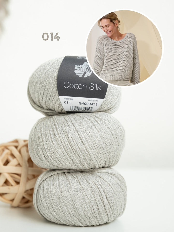 Strickpaket Cotton Silk Pullover mit Strukturmuster