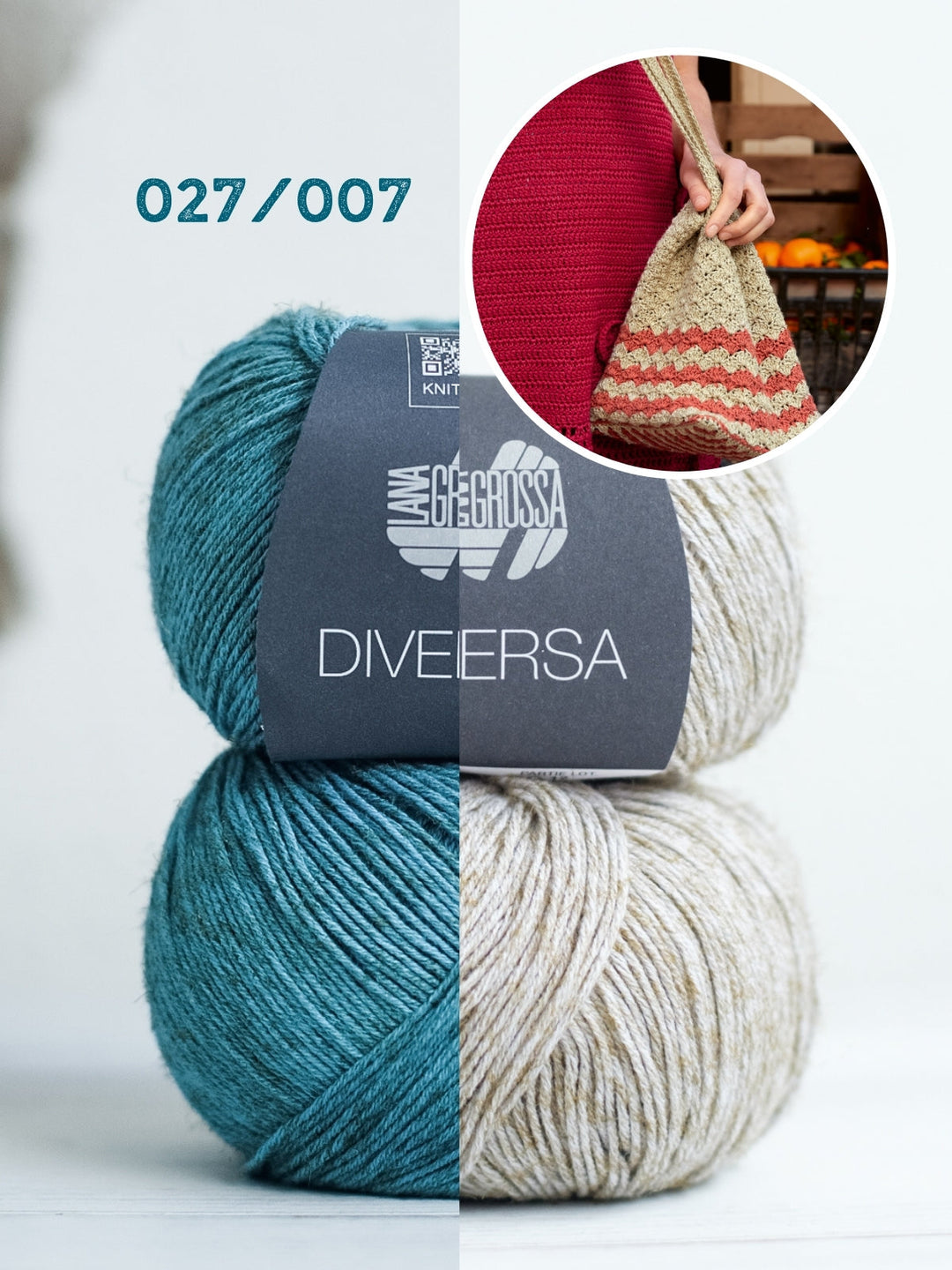 Häkelpaket Diversa Henkeltasche im Muschelmuster