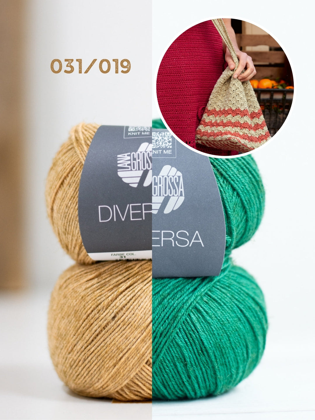 Häkelpaket Diversa Henkeltasche im Muschelmuster