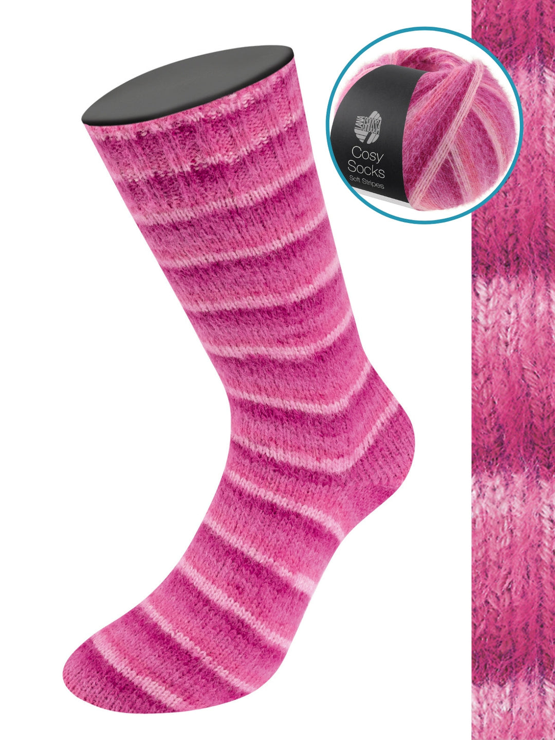 Cosy Socks Soft Stripes 108 Rosa/Altrosa/Lachs/Erikarot