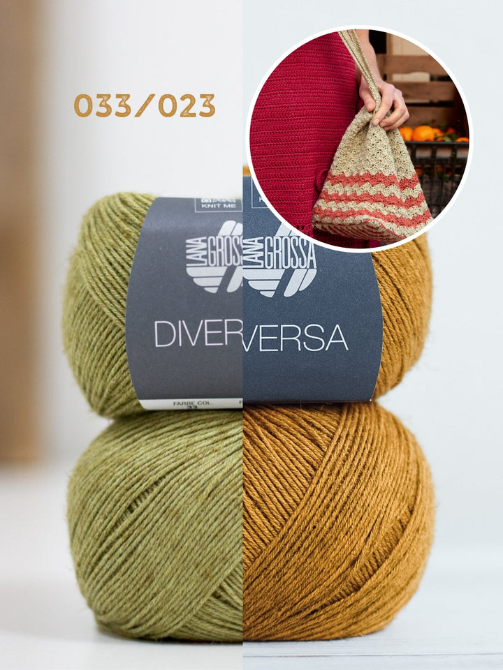 Häkelpaket Diversa Henkeltasche im Muschelmuster