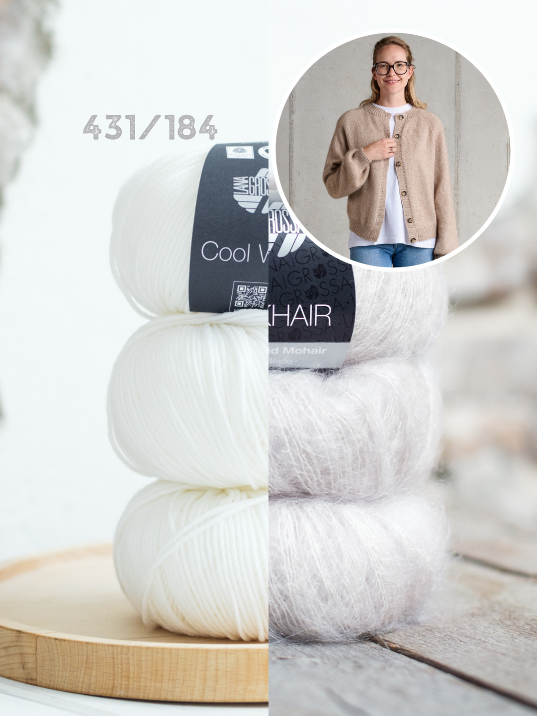 Strickpaket Classy Raglan Jacket - Cool Wool Silkhair
