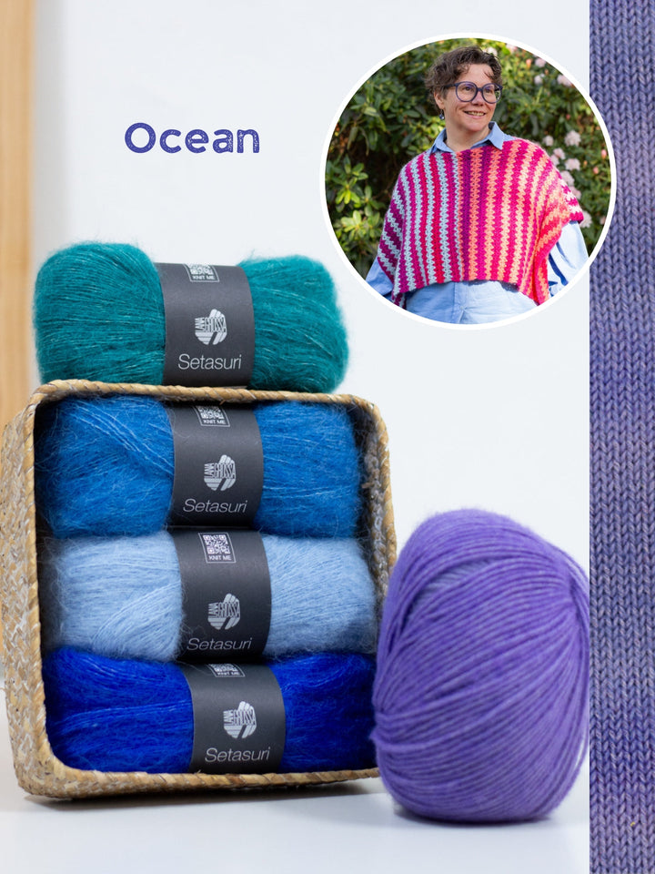 Häkelpaket Poncho Color Waves