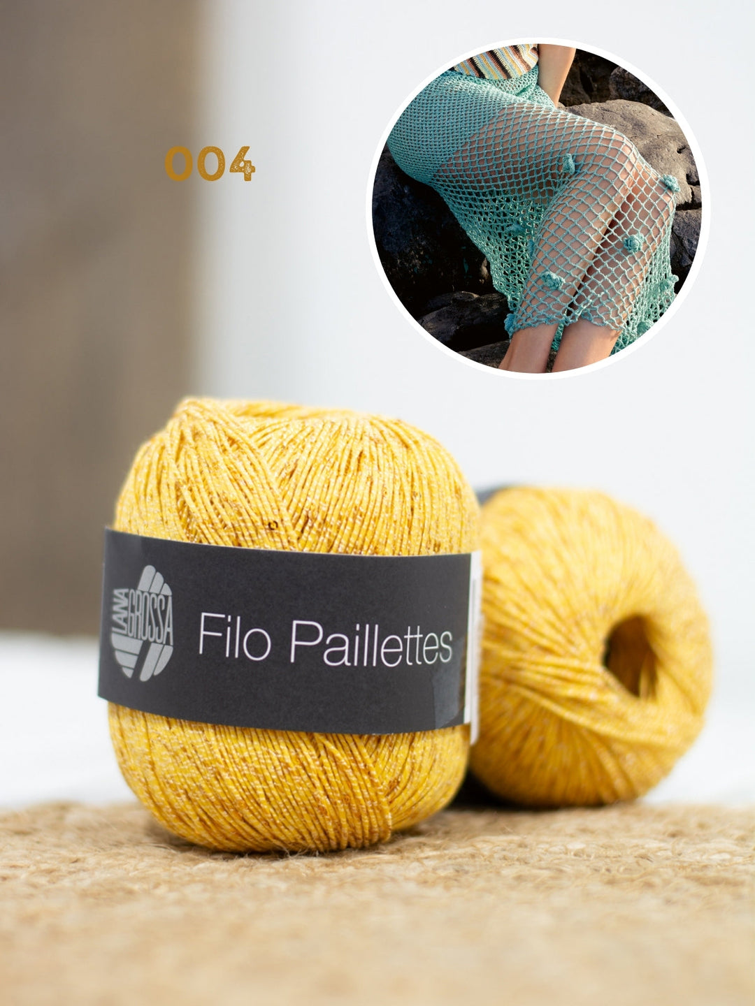 Häkelpaket Filo Paillettes Rock mit Blüten
