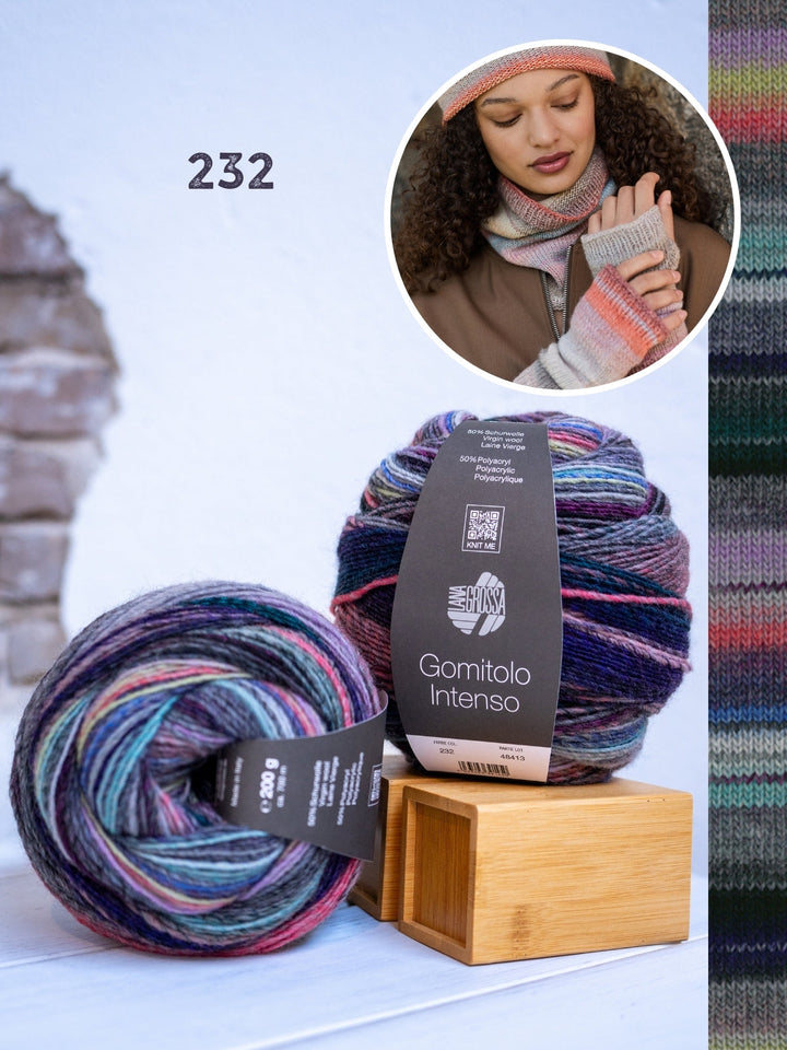 Strickpaket Gomitolo Intenso Set: Kragen, Handschuhe & Mütze