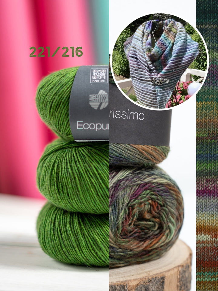 Strickpaket Lizas Tuch Orange Night – Colorissimo & Ecopuno