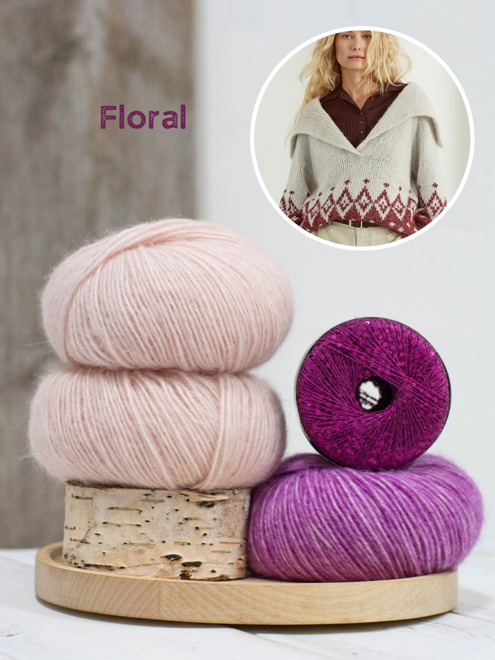 Strickpaket Natural Alpaca Pelo Glamour Raglanpullover – Top-down