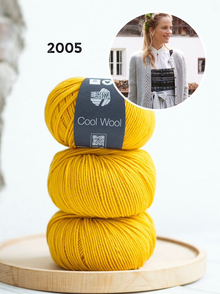 Strickpaket Cool Wool Jacke mit Zöpfe