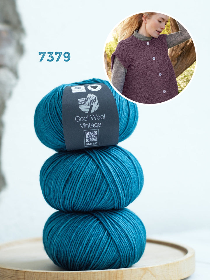 Strickpaket Cool Wool Vintage Gilet im Halbpatent