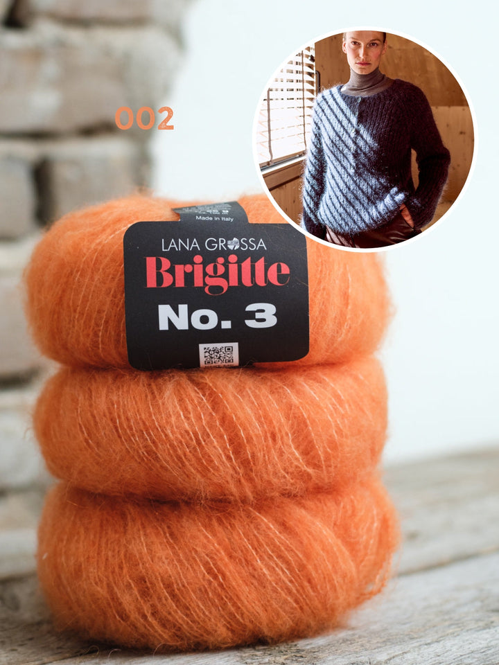 Strickpaket Brigitte no. 3 Grauer Pullover