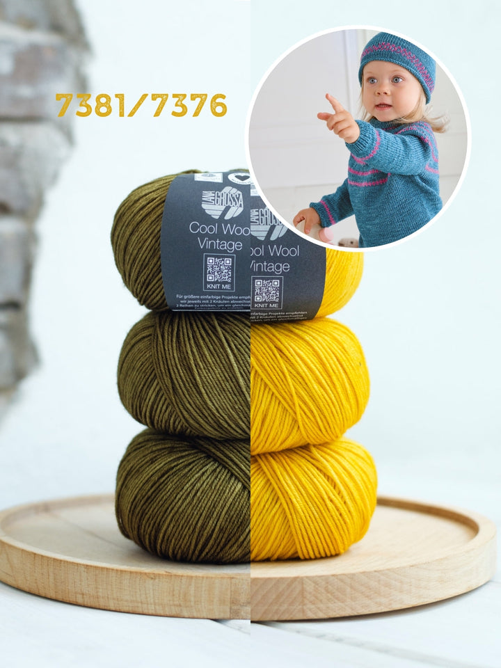 Strickpaket Cool Wool Vintage Pullover + Mütze