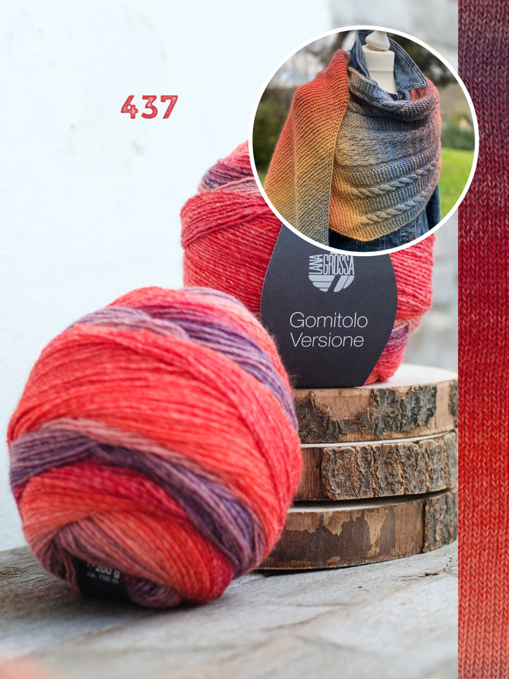 Strickpaket Lizas Tuch Orange Night - Versione