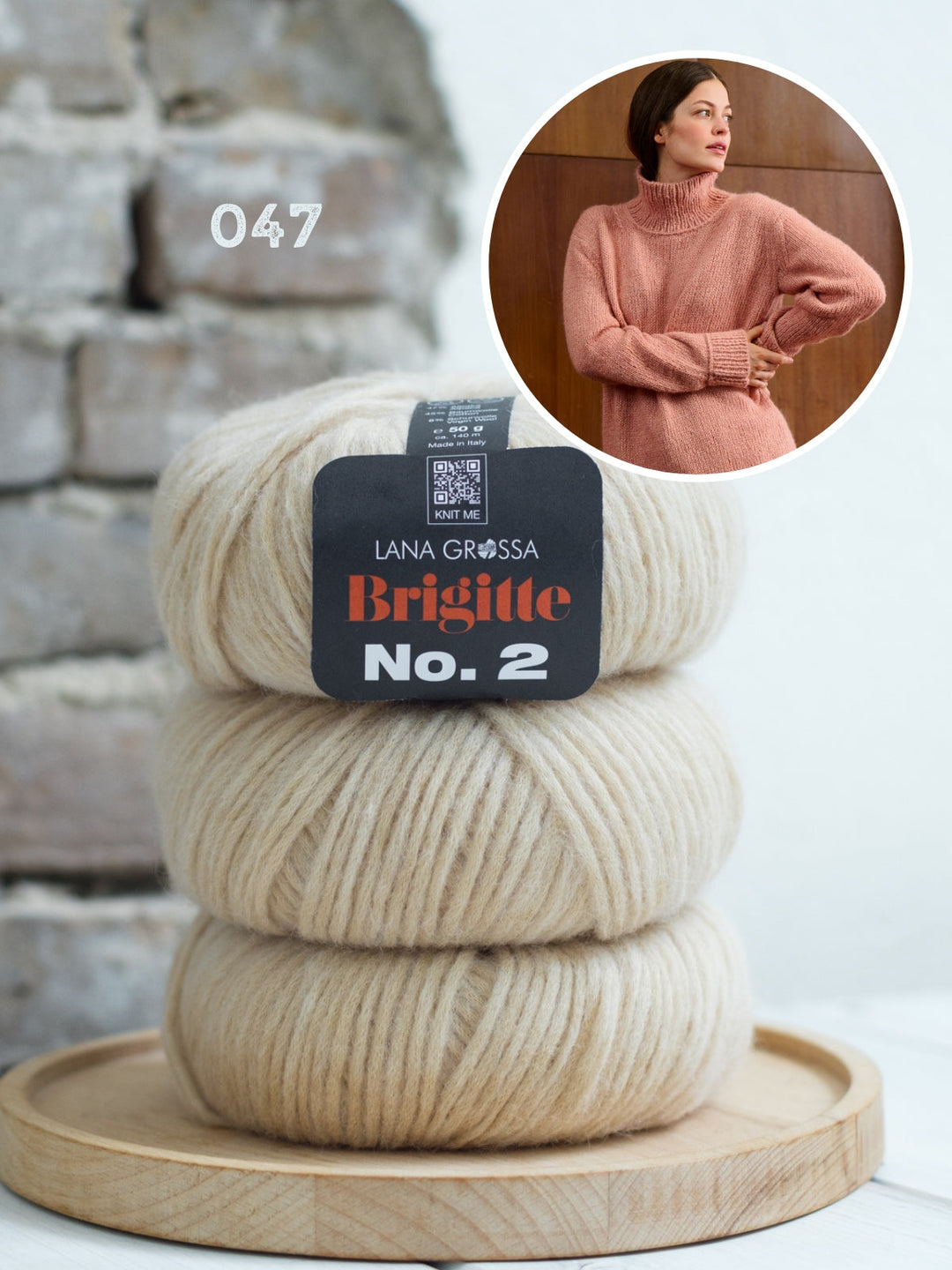 Strickpaket Brigitte No. 2 Rollkragenpullover