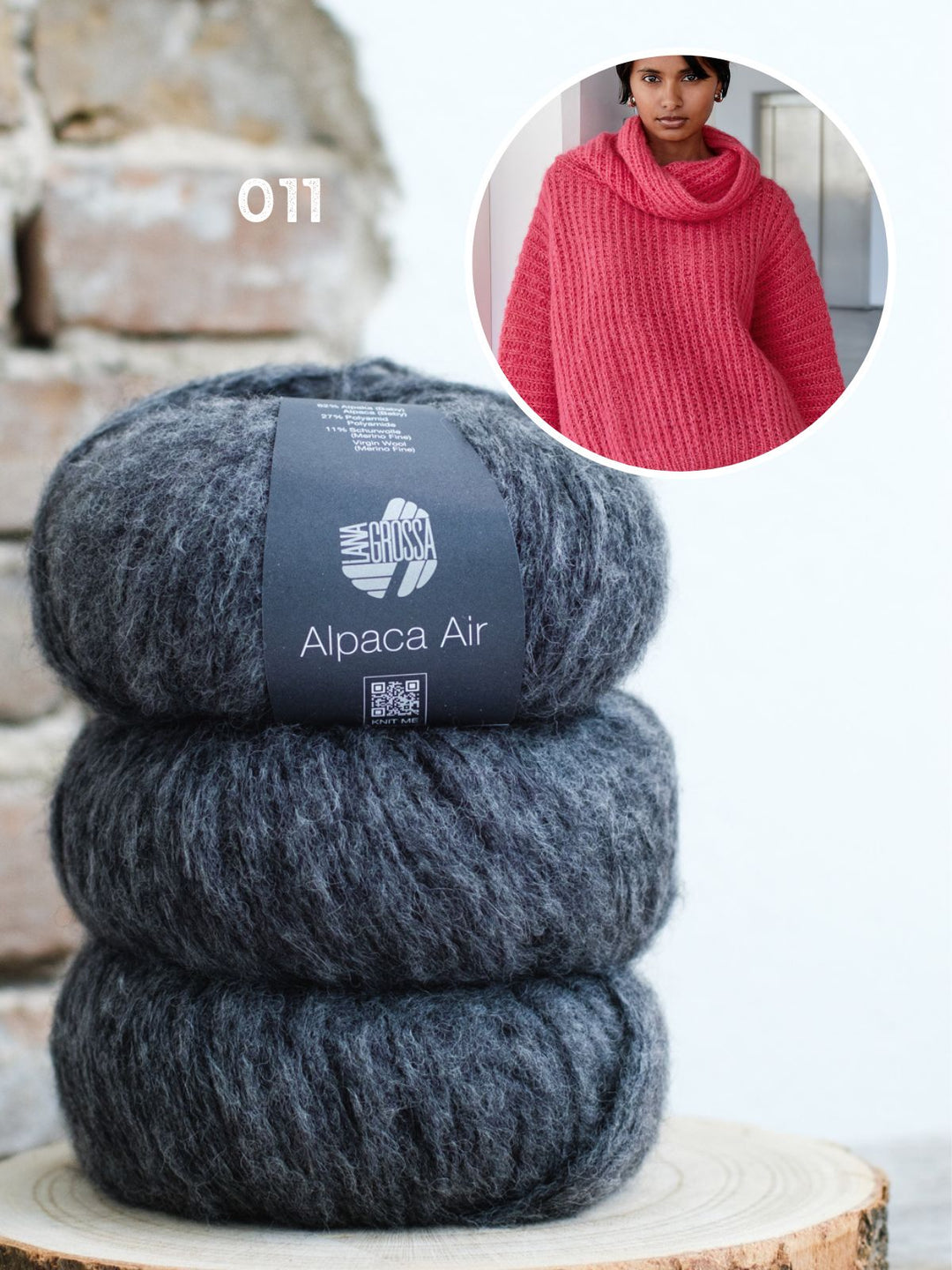 Strickpaket Halbpatentpullover aus Alpaca Air