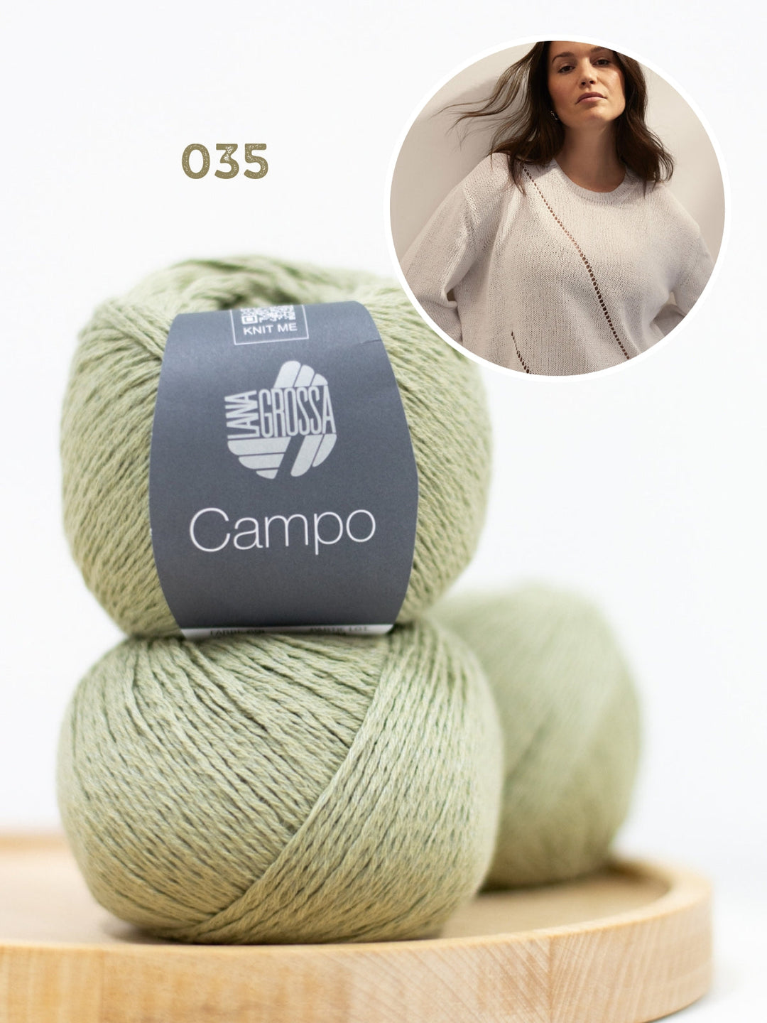 Strickpaket Campo Pullover mit Ajourstreifen