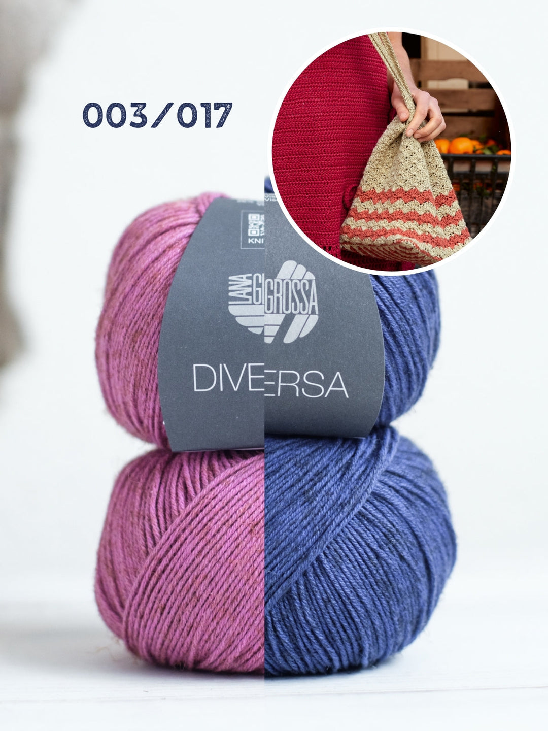 Häkelpaket Diversa Henkeltasche im Muschelmuster