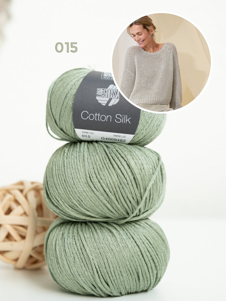 Strickpaket Cotton Silk Pullover mit Strukturmuster