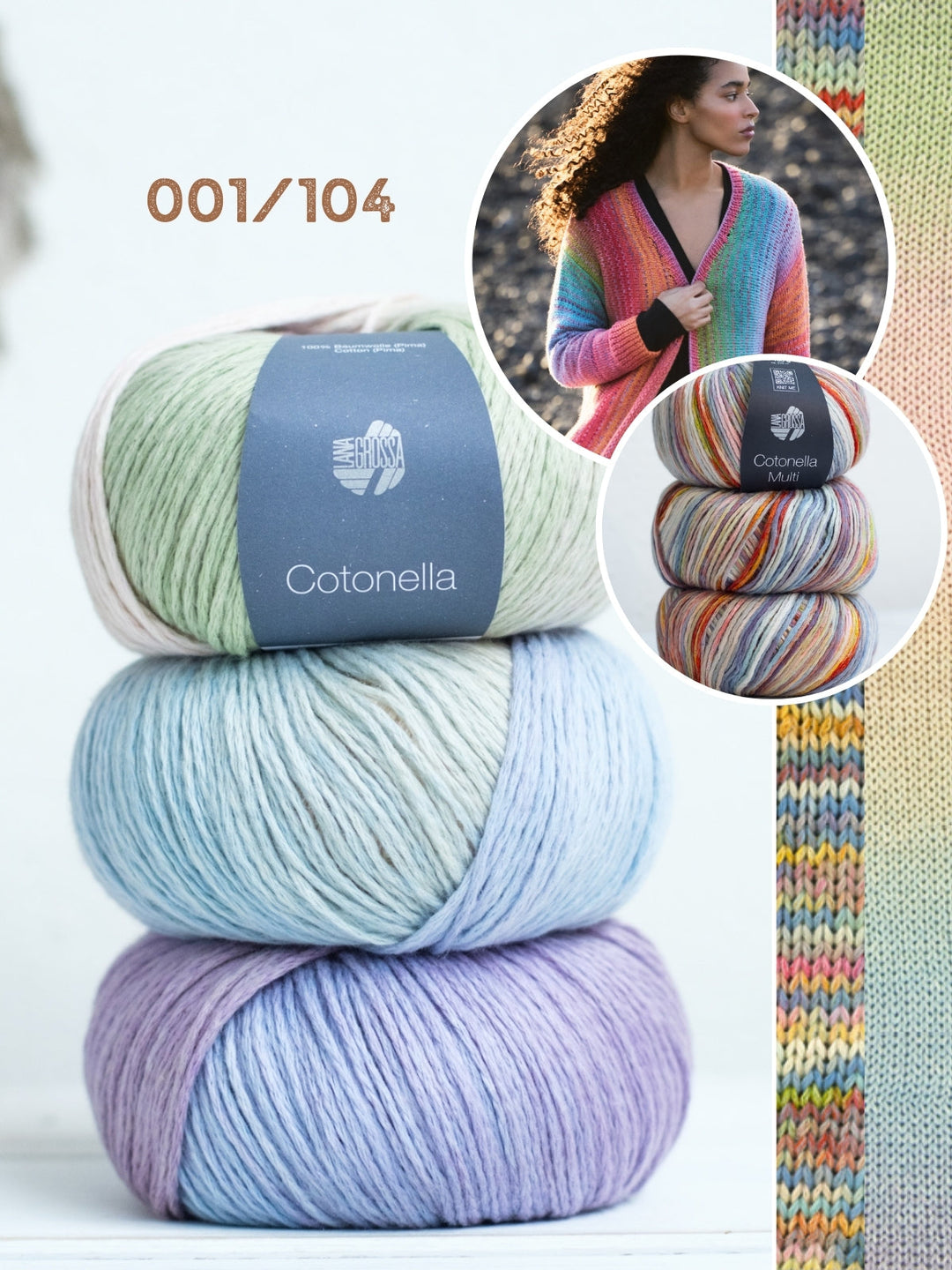 Strickpaket Cotonella & Cotonella Multi Jacke mit Karomuster