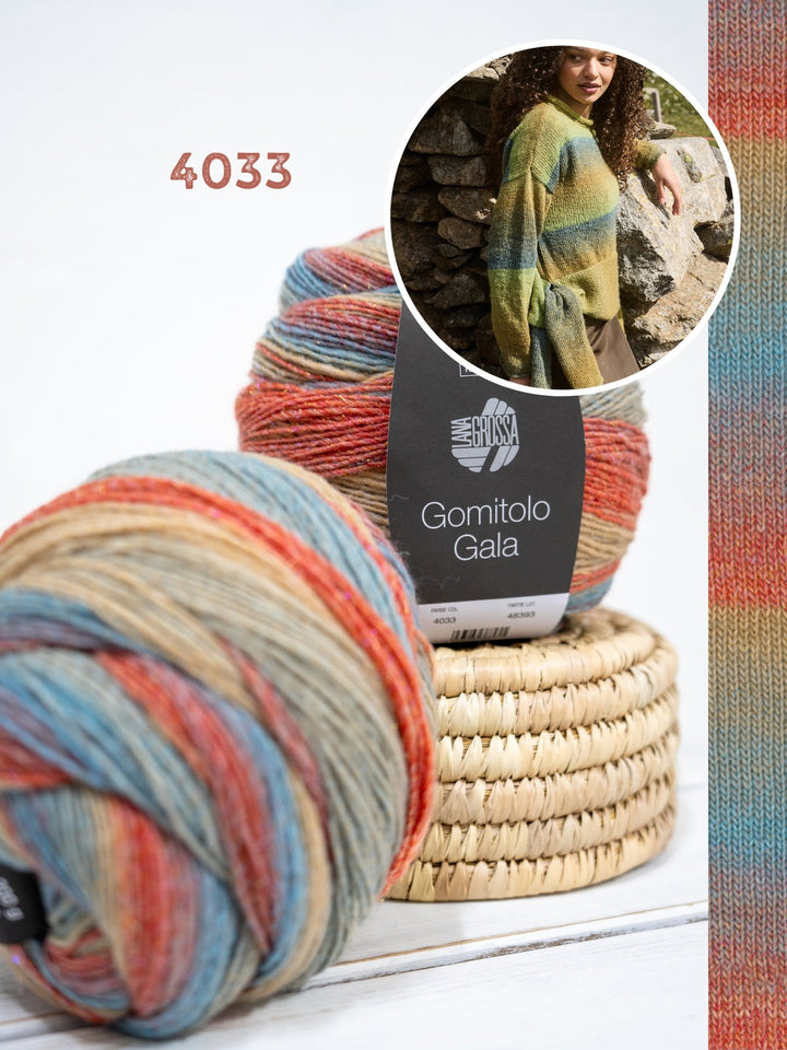 Strickpaket Gomitolo Gala Pullover mit Knotendetail