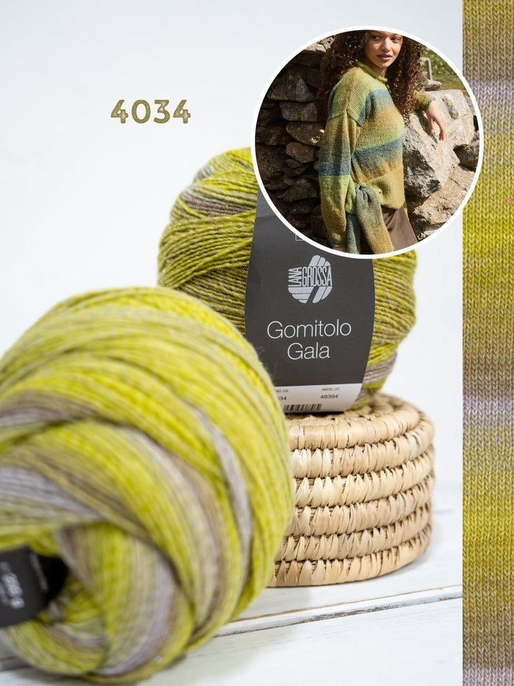Strickpaket Gomitolo Gala Pullover mit Knotendetail