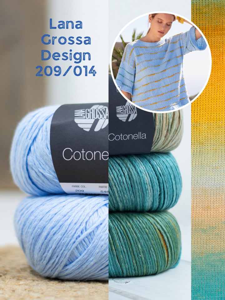 Strickpaket Cotonella Shirt mit Streifen Top Down
