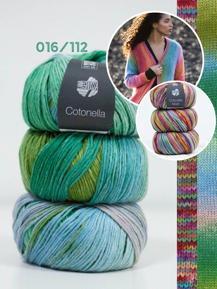 Strickpaket Cotonella & Cotonella Multi Jacke mit Karomuster