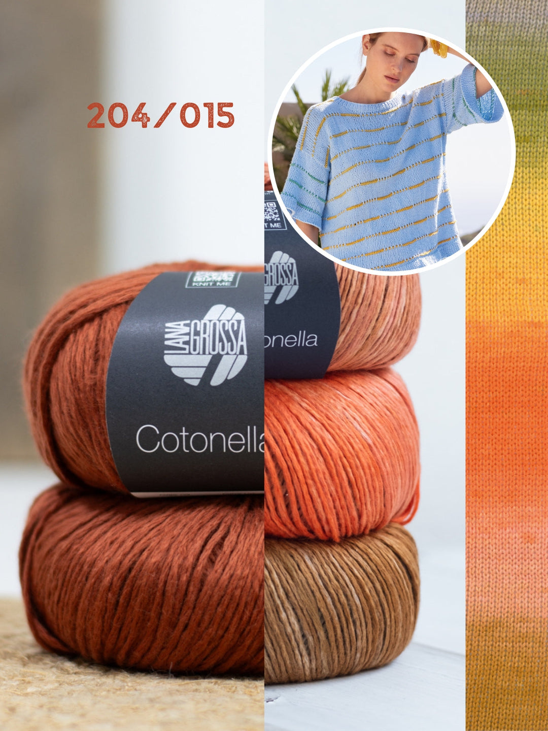 Strickpaket Cotonella Shirt mit Streifen Top Down