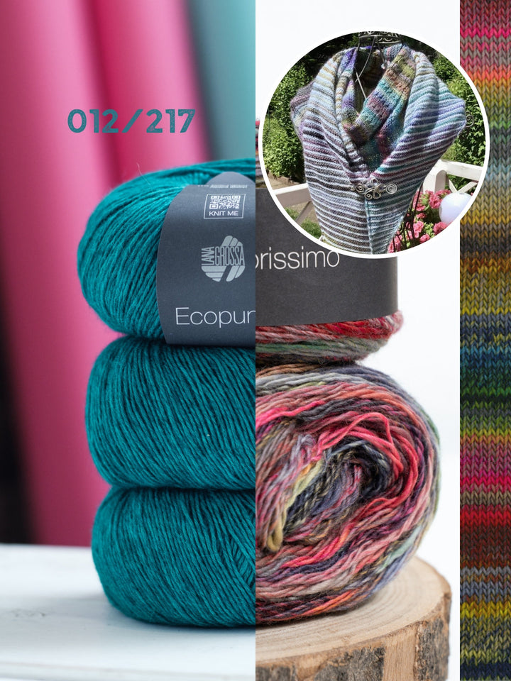 Strickpaket Lizas Tuch Orange Night – Colorissimo & Ecopuno