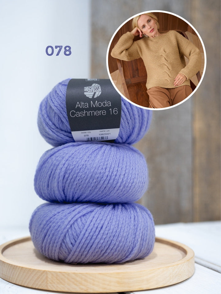 Strickpaket Alta Moda Cashmere 16 Pullover mit Zöpfen