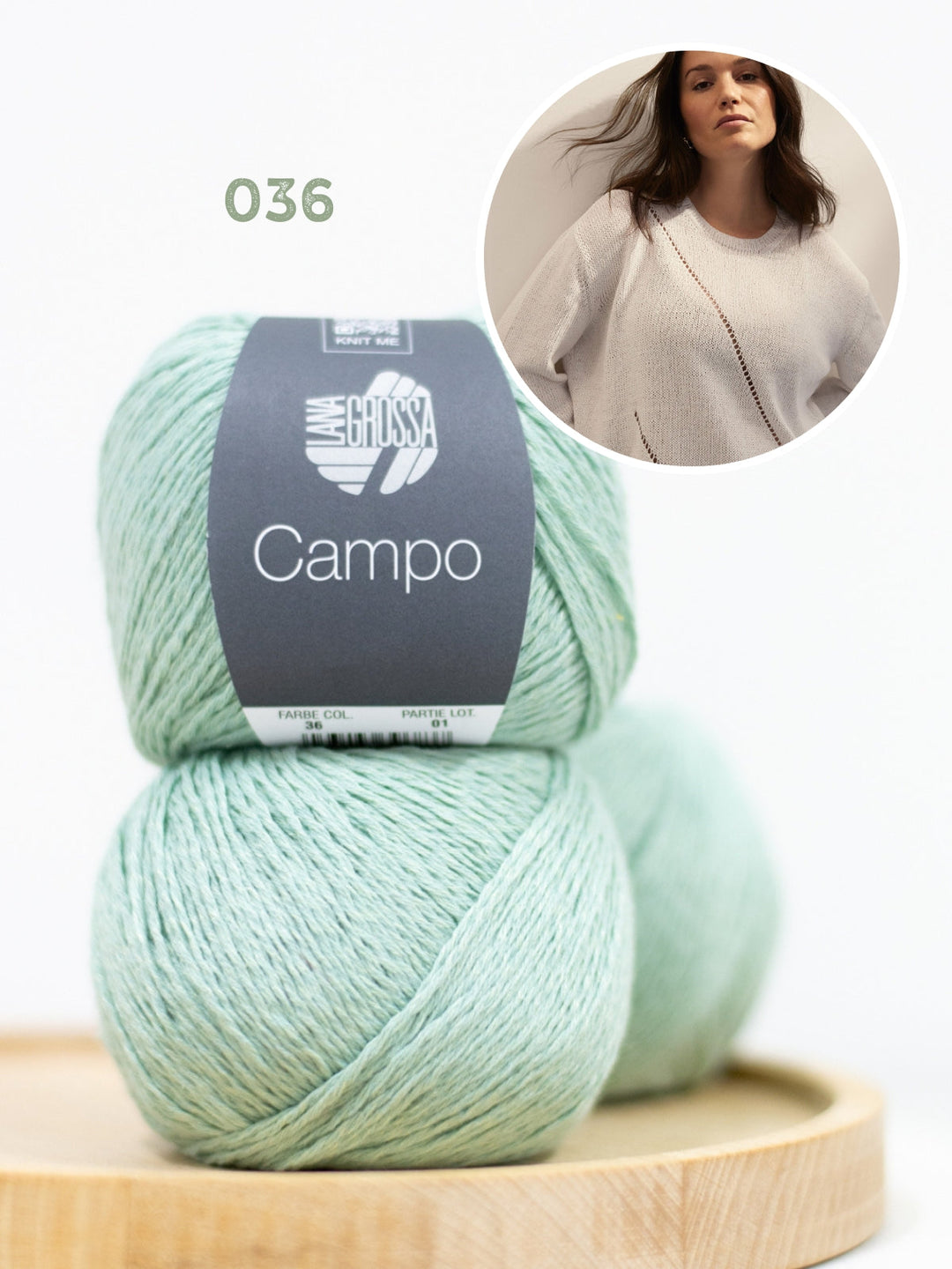 Strickpaket Campo Pullover mit Ajourstreifen