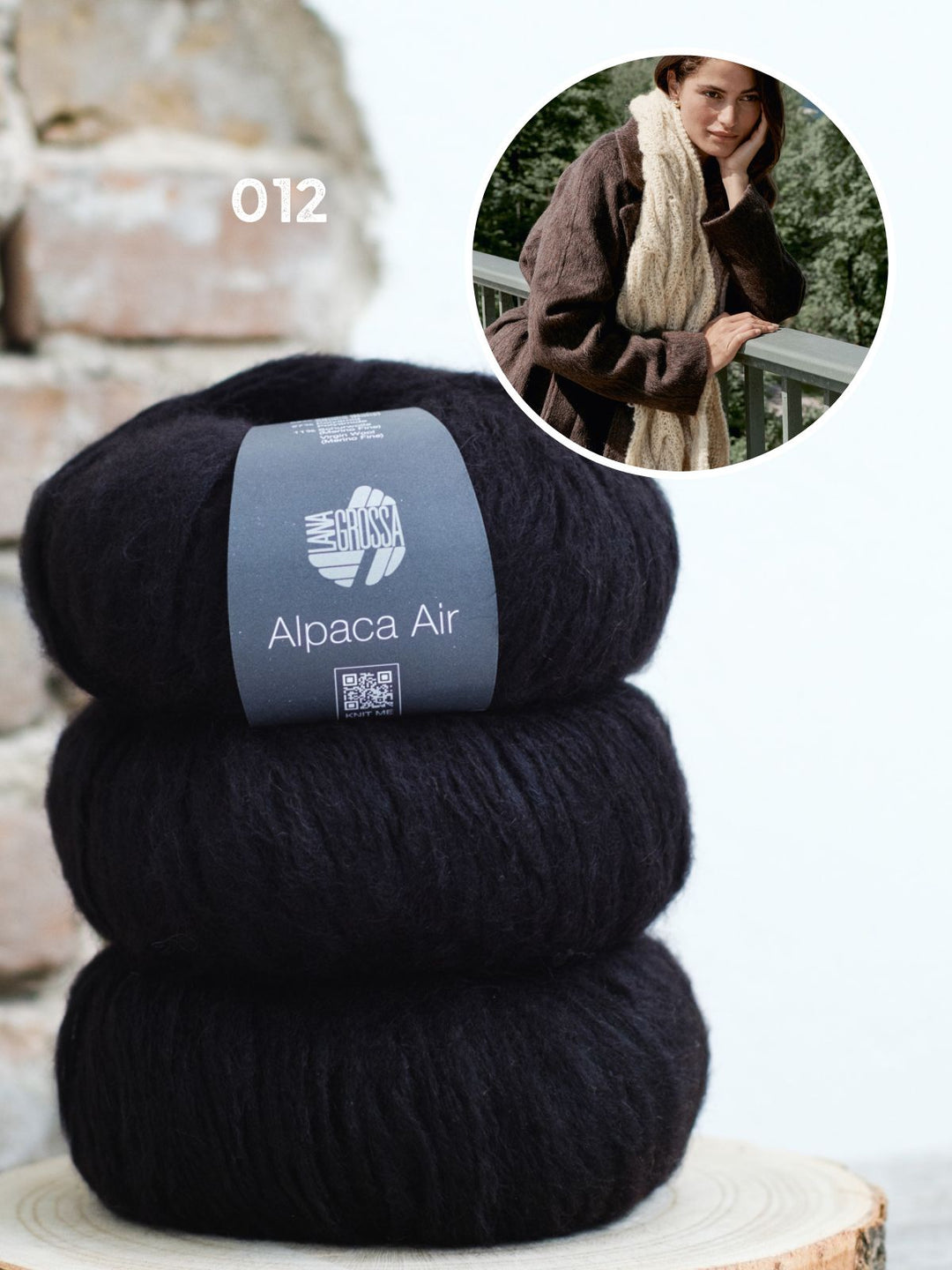 Strickpaket Alpaca Air Schal in Zupfmuster